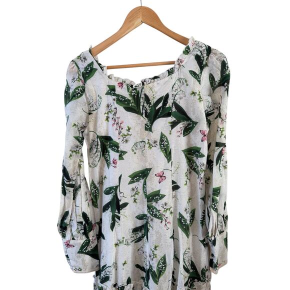 Aqua Blu Australia Harlow Tiered Maxi Dress Lily print M - Picture 6 of 7